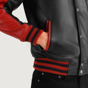 Terrance Sort Varsity Læderjakke til Mænd – alternate product view 6