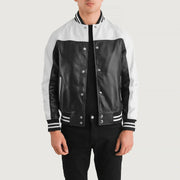 Terrance Sort Varsity Læderjakke til Mænd – alternate product view 1