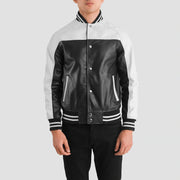Terrance Sort Varsity Læderjakke til Mænd – alternate product view 4