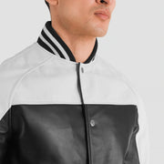 Terrance Sort Varsity Læderjakke til Mænd – alternate product view 6