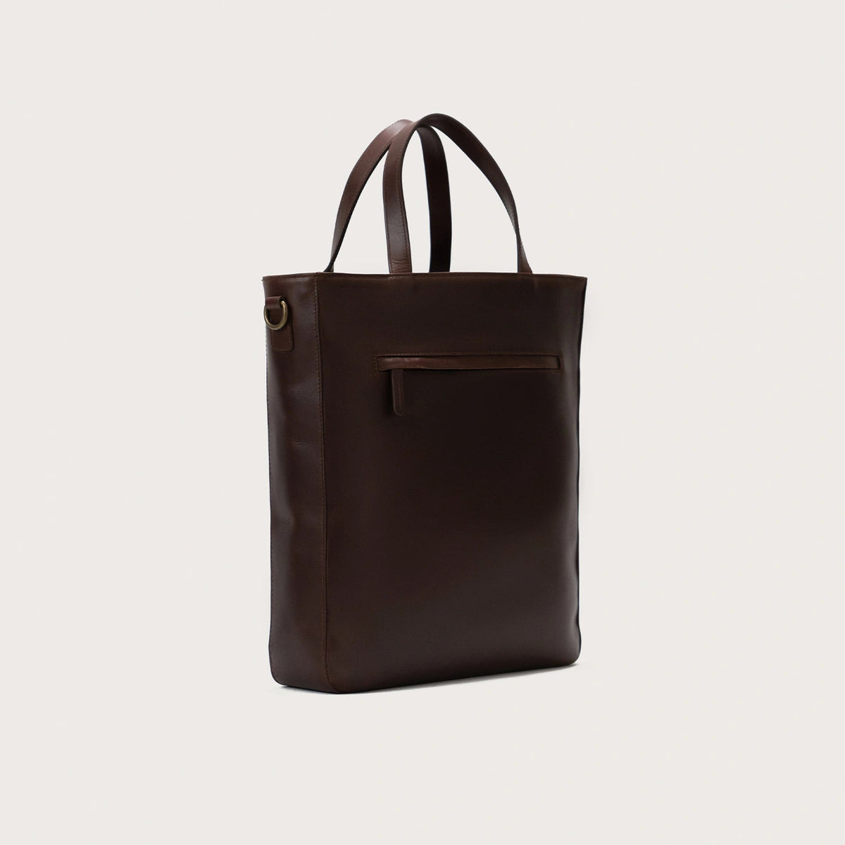 
The Poet Vintage Brown Leather Tote Bag For Men & Women - Struktureret sideprofil med rummelighed