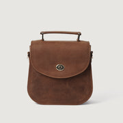 
The Sandra Vintage Lysebrun Leather Saddle Bag For Women - Struktureret sideprofil med rummelighed