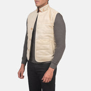 
Off-White Goatskin Suede Leather Vest - Bagfra med tilpassede skuldre og ren kant