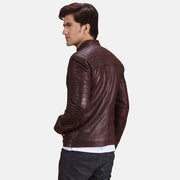 Authentic Sheepskin Leather with Semi-aniline Finish Grain Texture &amp; Heavy-Duty Seam Stitching Detail