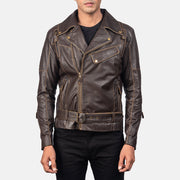 Vincent Sort Læder Bikerjakke til Mænd – alternate product view 3