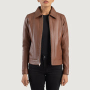 Vixen Classic Collar Læderjakke til Kvinder – alternate product view 1
