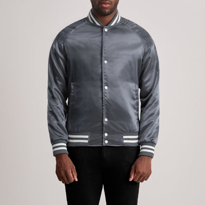Xander Grey Varsity Læderjakke til Mænd