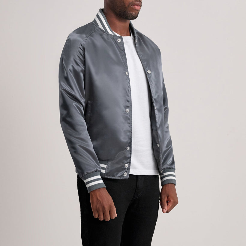 Xander Grey Varsity Læderjakke til Mænd