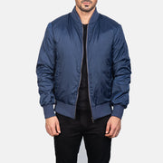 
Zack Blå Bomberjakke i Læder til Mænd in Blue Nylon - Forfra med skræddersyet silhuet | Køb online