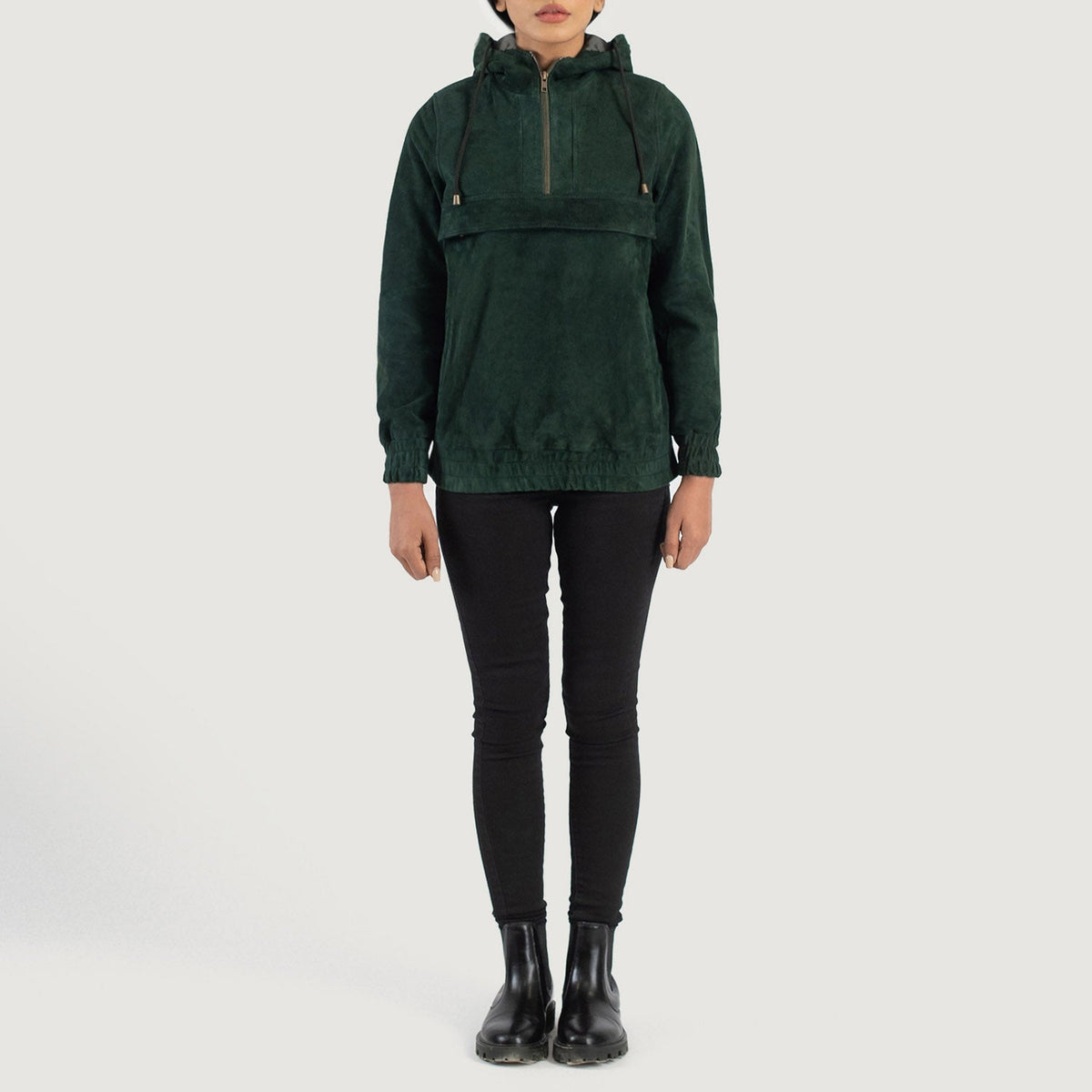 Zest Hooded Pullover Læderjakke til Kvinder – alternate product view 3